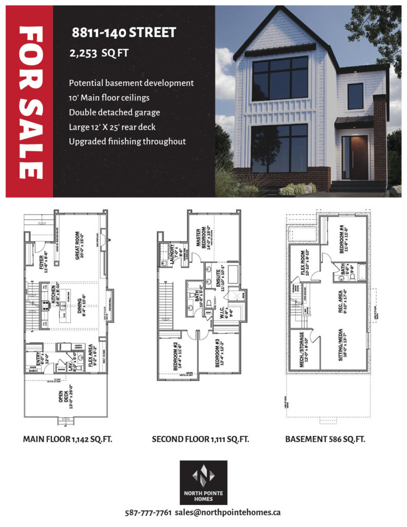 For Sale PreConstruction/Construction Ready North Point Homes Ltd.